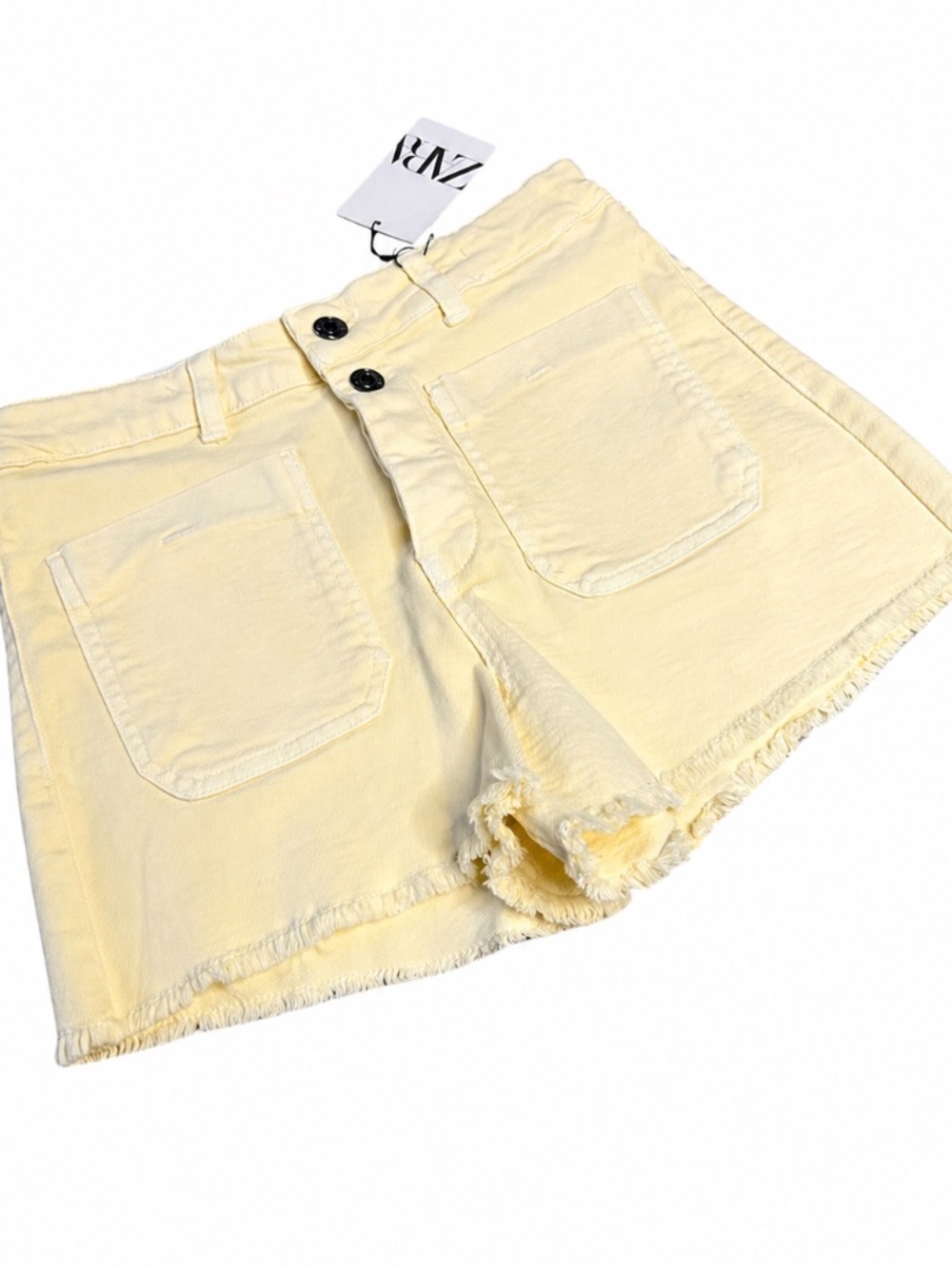Zara Yellow Denim Shorts, Size 13–14 Years